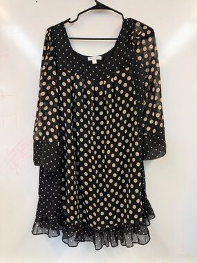 Women's Black & Cream Polka Dot Chiffon Tunic by Jovovich-Hawk for Target
